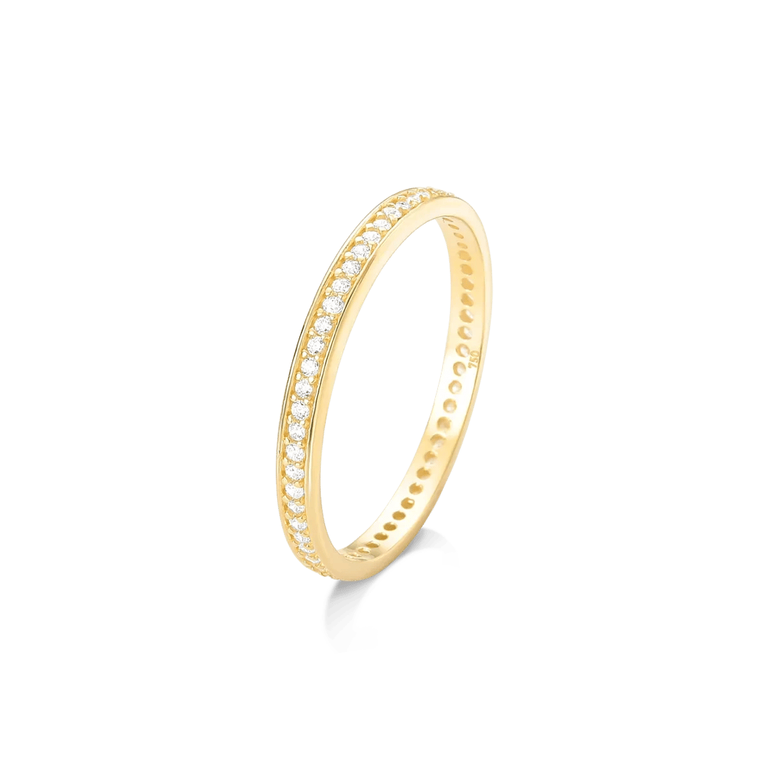 ANEL TODO CRAVEJADO EM ZIRCÔNIAS - OURO 18K | Everest Jóias