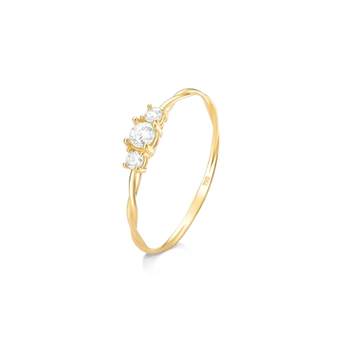 SOLITÁRIO COM ARO TORCIDO - OURO 18K | Everest Jóias