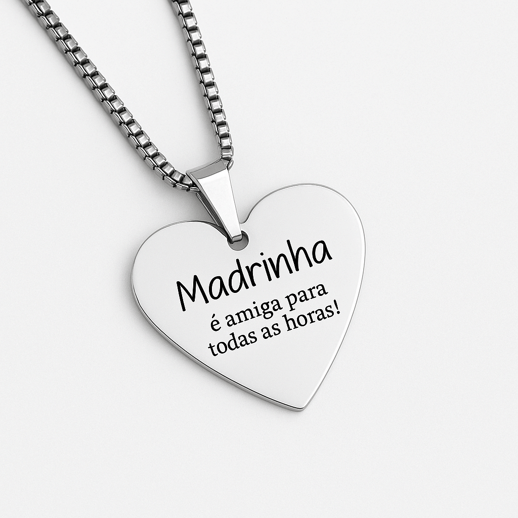 Colar Coração G Personalizável - Aço Inox | Like Joias e Acessórios (3)