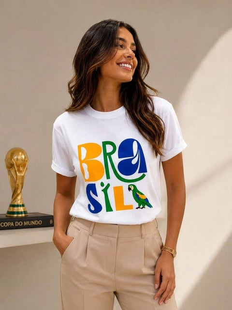 Camiseta Feminina BRASIL Copa do mundo 26 | Linqui