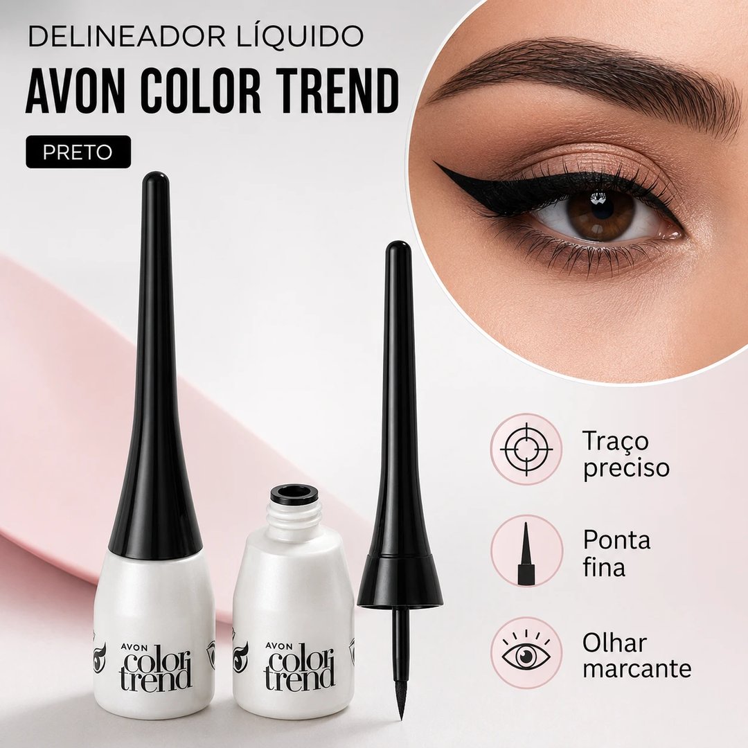 Delineador Liquido olhos COLOR TREND Preto | Loja Chrysdape