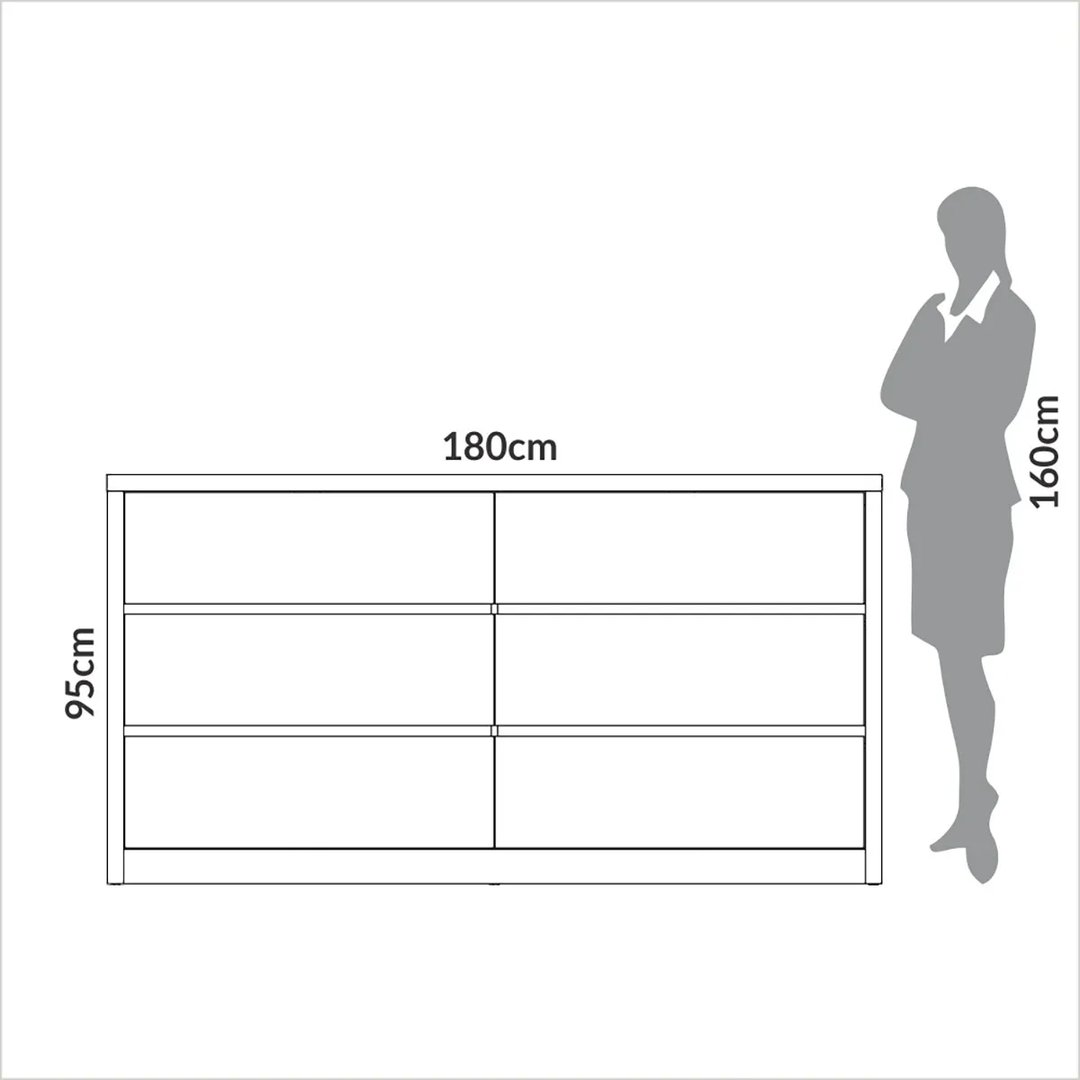 Cômoda Dalla Costa TW158 JW com 6 Gavetas | ELETRO KIT (2)
