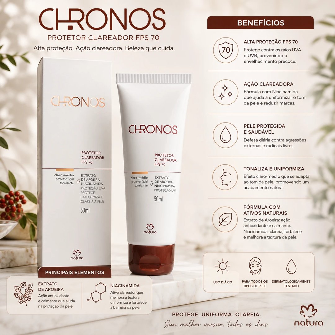 Protetor solar FPS 70 Chronos 50ml | Loja Chrysdape (2)