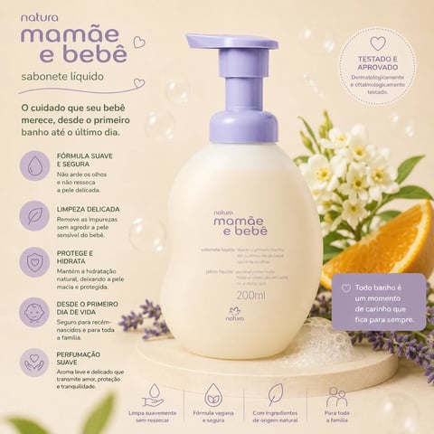 Sabonete em espuma 200ml MAMÂE BEBÊ RELAXANTE | Loja Chrysdape