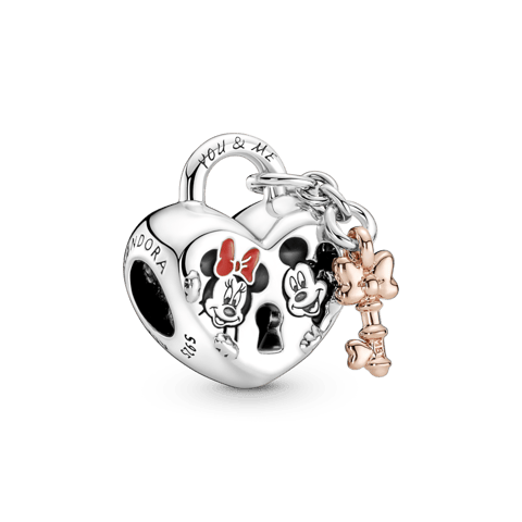 Charm Prata Disney Cadeado Mickey e Minnie | Like Joias e Acessórios