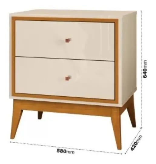 Mesa de Cabeceira EDN Móveis Lucca com 2 Gavetas | ELETRO KIT (2)
