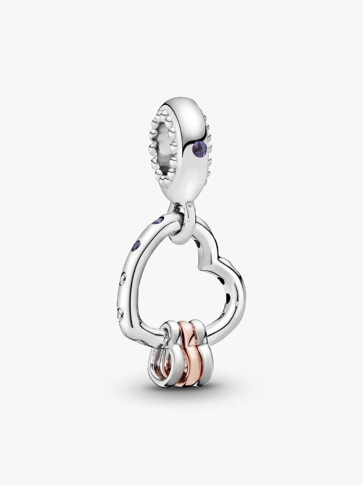 Charm Pendente Coração e Corações | Like Joias e Acessórios
