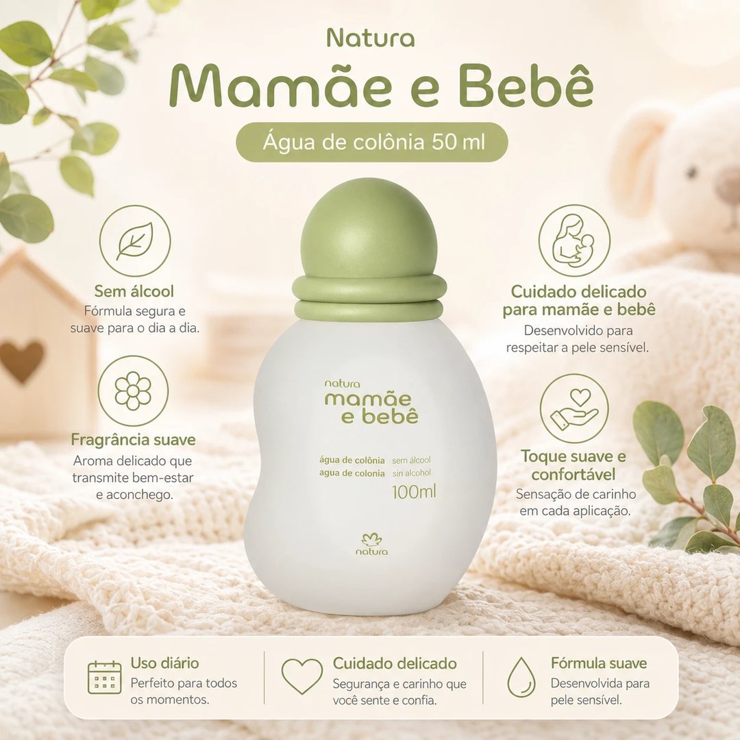 Água de Colônia 50ml MAMÂE BEBÊ | Loja Chrysdape