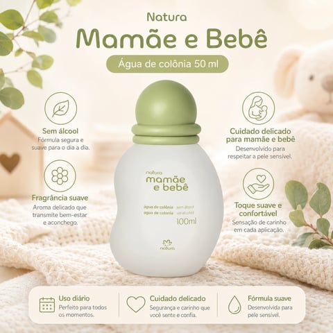 Água de Colônia 50ml MAMÂE BEBÊ | Loja Chrysdape