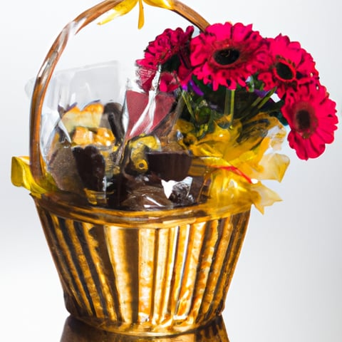 Cesta de chocolates e flores | Linqui
