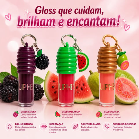 Gloss Chaveiro Frutas | Loja Chrysdape