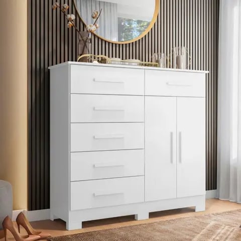 Cômoda Albatroz Xangai 6 gavetas e 2 Portas | ELETRO KIT