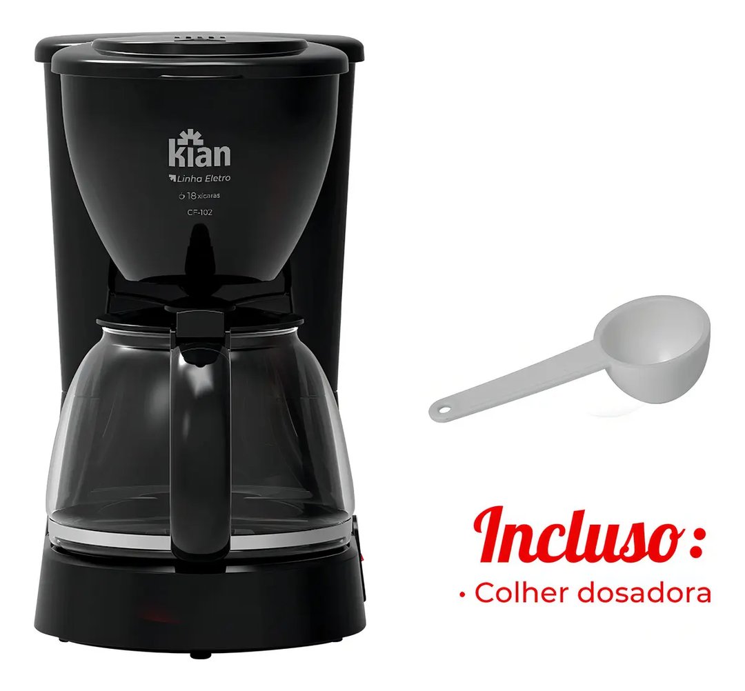 Cafeteira Elétrica 18 Xícaras 650w Preta Cf102 - Kian | Decoralar móveis e eletrodomésticos (2)