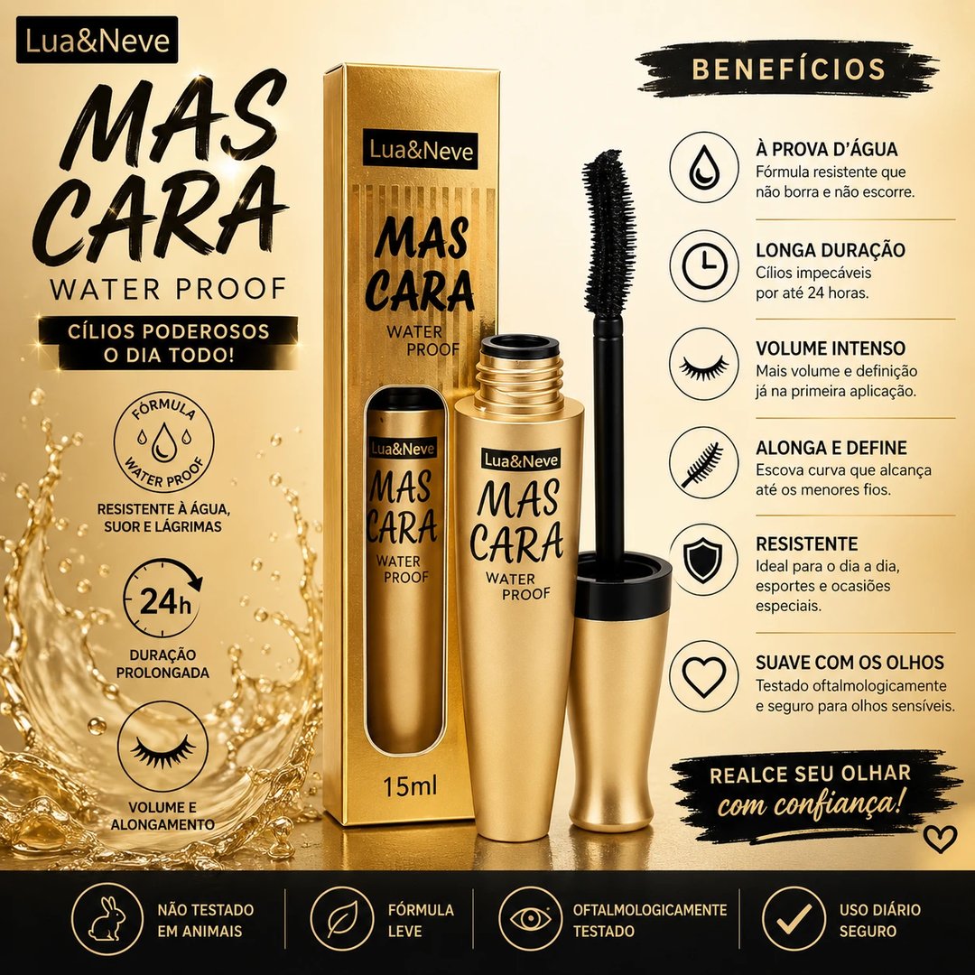 Mascara de Cílios a prova d'água WATER PROOF PRETA | Loja Chrysdape