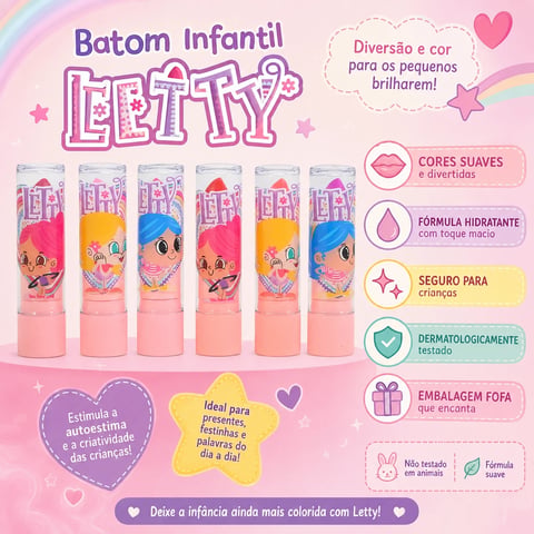 Batom Infantil LETTY | Loja Chrysdape