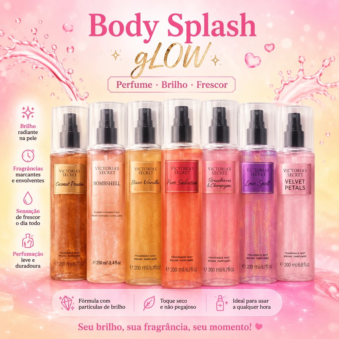 Body Splash GLOW VICTORIA SECRET 200ml | Loja Chrysdape