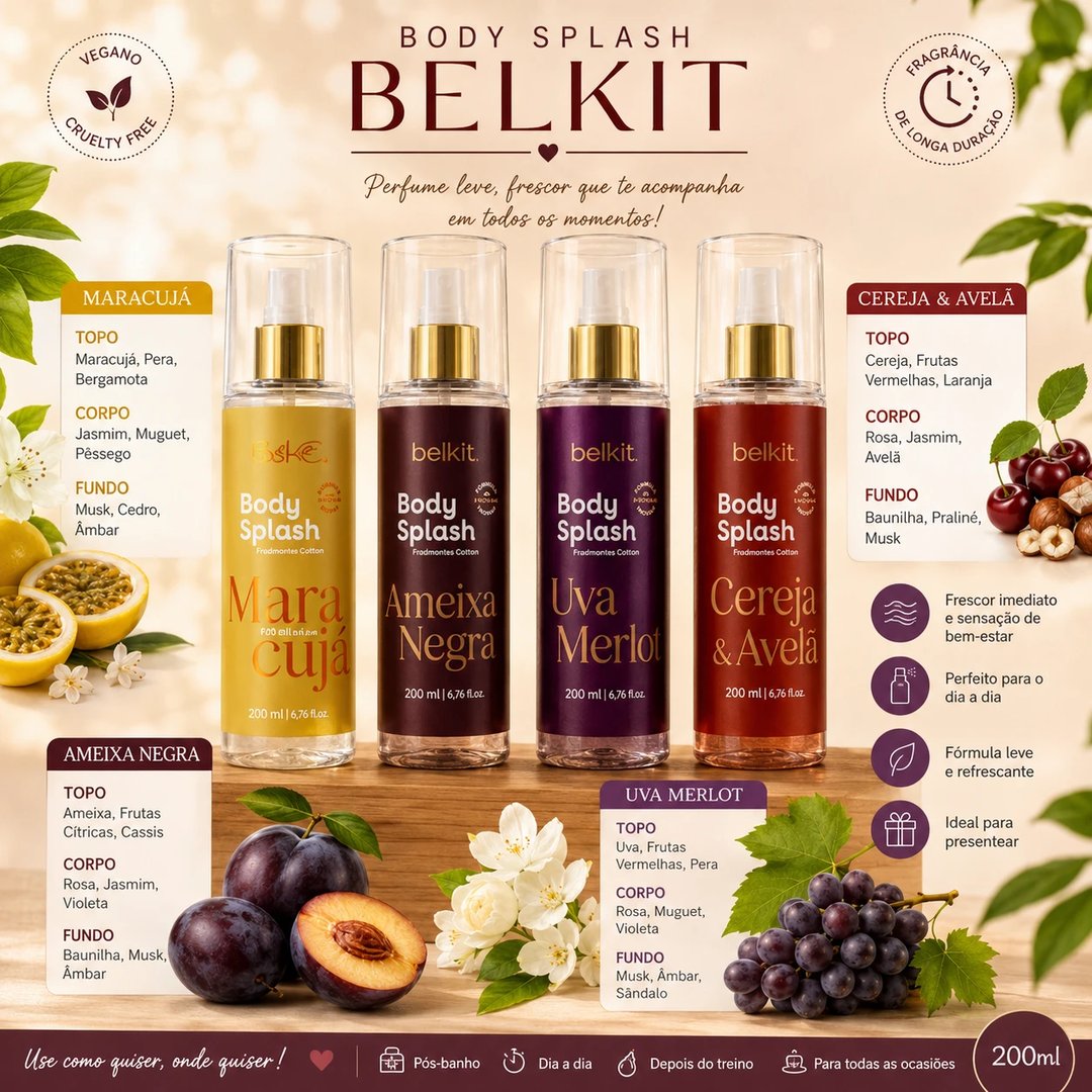 Body Splash BELKIT 200ml | Loja Chrysdape