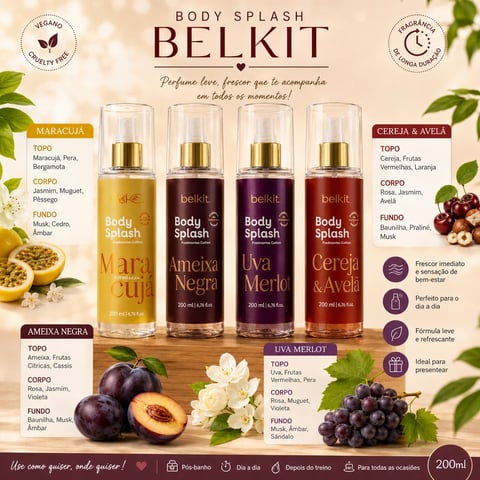 Body Splash BELKIT 200ml | Loja Chrysdape