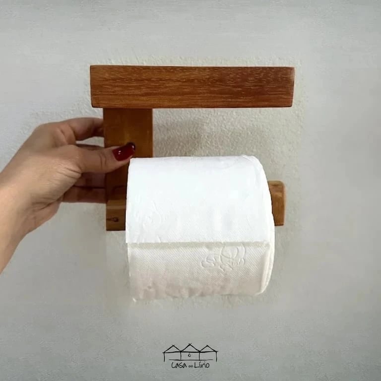Porta Papel Higiênico De Madeira | Casa do Lírio (3)