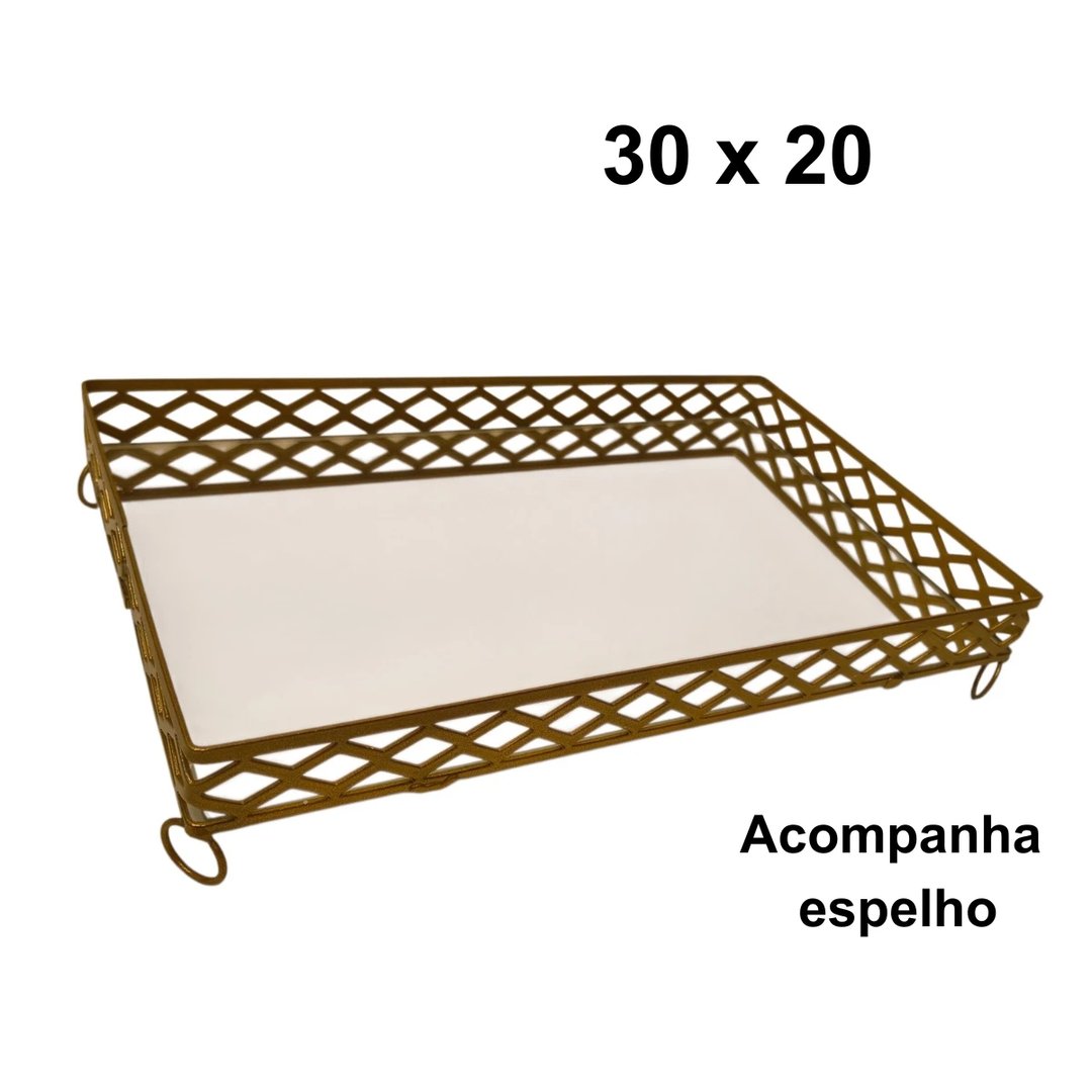 BANDEJA RETANGULAR LOSANGO PEQUENA SEM CHAPA | ART'S FERRO