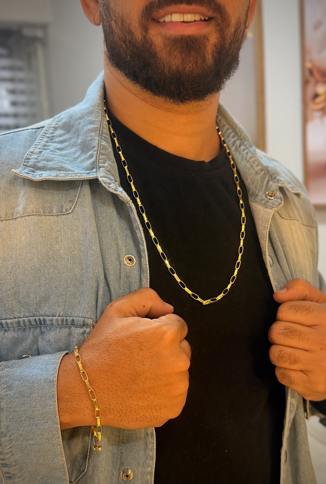 CONJUNTO CORRENTE + PULSEIRA CARTIER DE 4MM | Everest Jóias