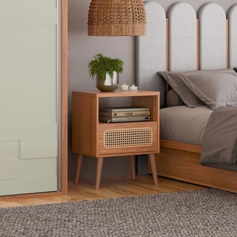 Mesa de Cabeceira Dalla Costa TW59JJ com 1 Gaveta | ELETRO KIT
