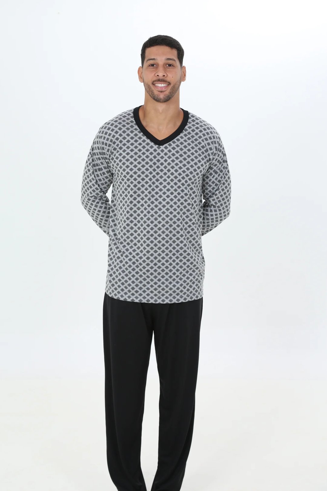 PIJAMA INVERNO MASCULINO MALHA FRIA | Gatto Style