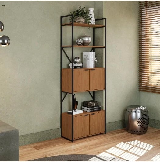 Estante Crome LI018 com 2 Prateleiras e 4 portas | ELETRO KIT