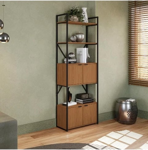 Estante Crome LI018 com 2 Prateleiras e 4 portas | ELETRO KIT