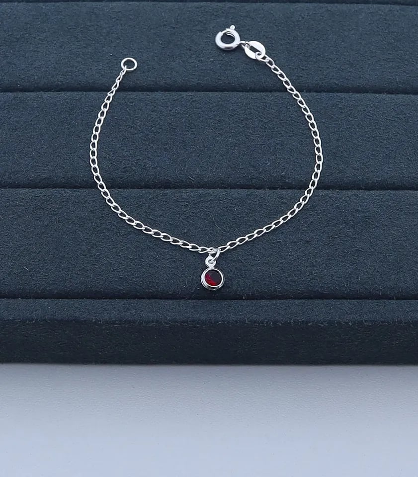 H3-57 PULSEIRA BABY PONTO DE LUZ REDONDO VERMELHO | Everest Jóias