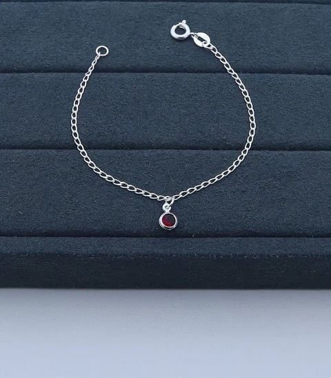 H3-57 PULSEIRA BABY PONTO DE LUZ REDONDO VERMELHO | Everest Jóias