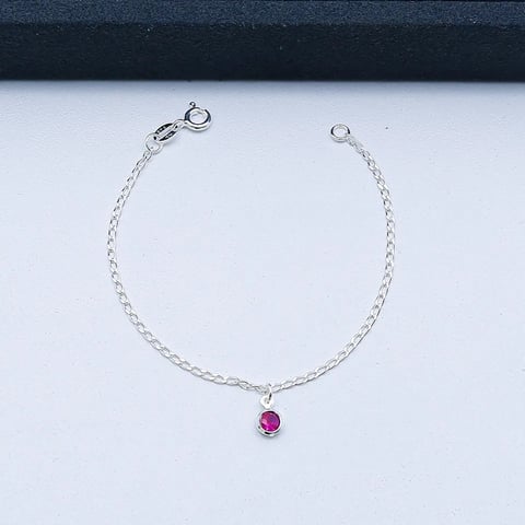H4-4 PULSEIRA BABY PEDRINHA REDONDA ROSA PINK | Everest Jóias
