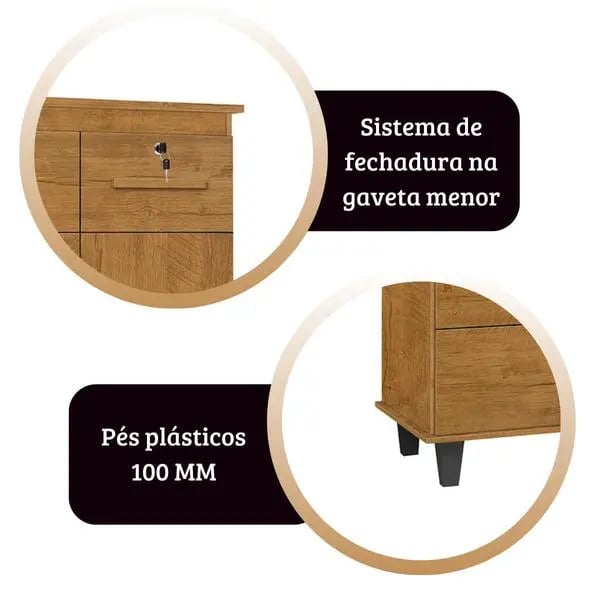 Cômoda São Miguel Turmalina com 5 Gavetas 1 porta | ELETRO KIT (3)