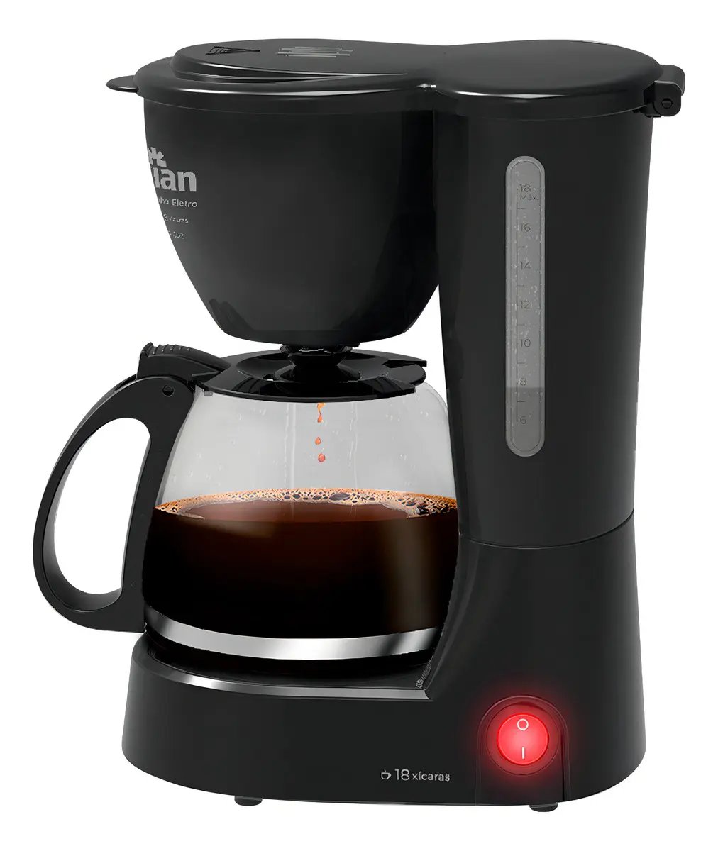 Cafeteira Elétrica 18 Xícaras 650w Preta Cf102 - Kian | Decoralar móveis e eletrodomésticos