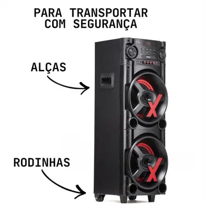 Caixa de Som Amplificada Amvox ACA 1000 NEW X - 1000W RMS - 2 Woofers 8 - Bluetooth 5.0, TWS Power X - Bivolt | Decoralar móveis e eletrodomésticos (3)