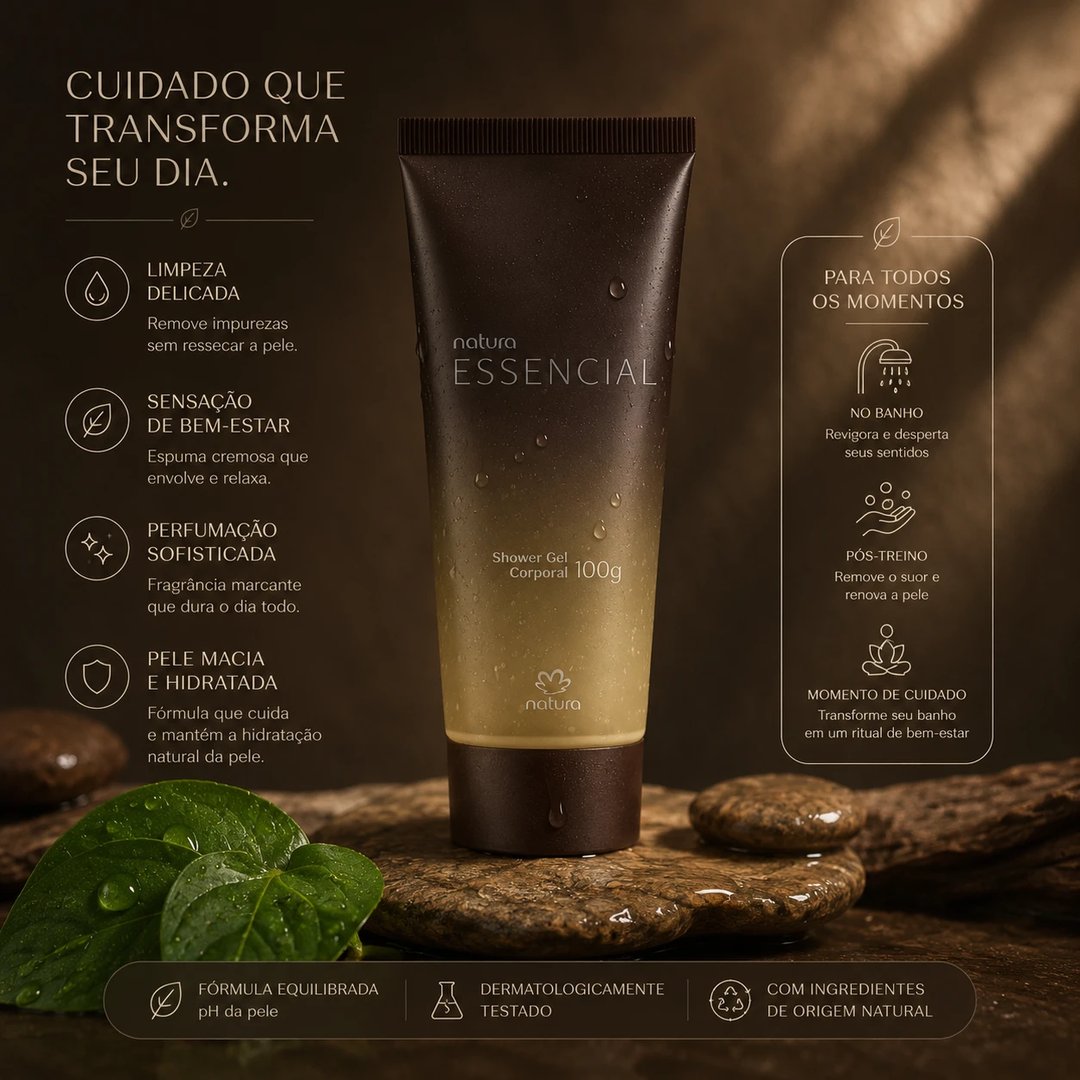Shower Gel Corporal 100g ESSENCIAL TRADICIONAL MASCULINO | Loja Chrysdape