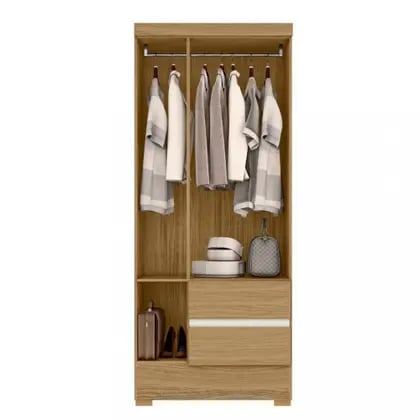 Guarda-Roupa Solteiro 3 Portas 2 Gavetas com Pés Coimbra Aramóveis Cor: Atacama/Off White | Decoralar móveis e eletrodomésticos (2)