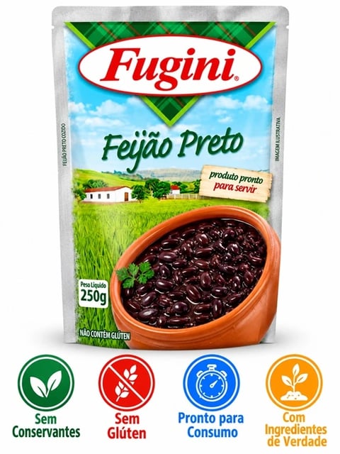 SACHE VEGETAIS FUGINI FEIJAO PRETO 32X250G | Central de Negócios B2B