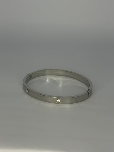 Bracelete aço prata | X1joias
