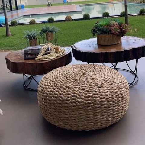 Pufe Pneu Em Fibra Natural De Taboa | Casa do Lírio