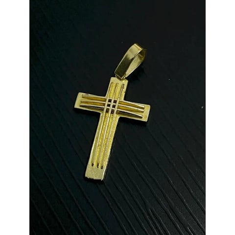 PINGENTE CRUZ TRIPLA 3D | Mafia do Ouro18k