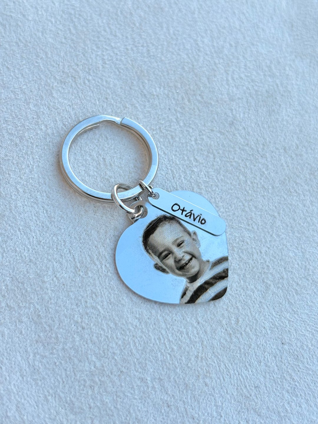 Personalizado | Chaveiro Coração com Chapinha - Aço Inox | Like Joias e Acessórios (3)
