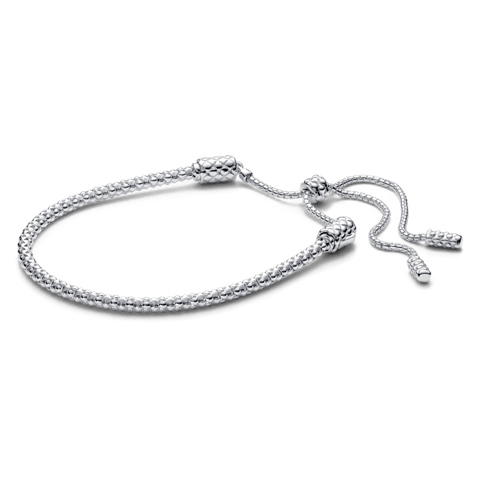Bracelete Prata Ajustável Com Corrente Cravejada | Like Joias e Acessórios