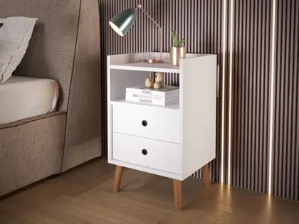 Mesa de Cabeceira Viero Móveis Tedy com 2 Gavetas | ELETRO KIT