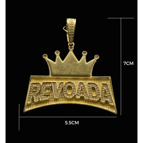 PINGENTE REVOADA CRAVEJADO | Mafia do Ouro18k