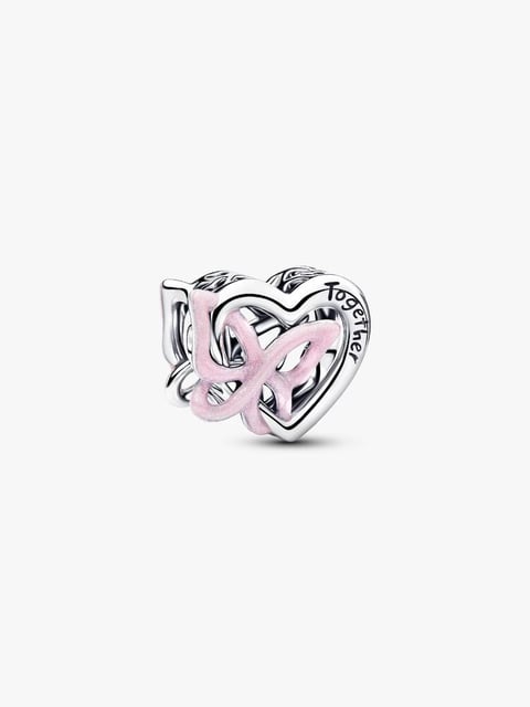 Charm de coração entrelaçado com borboleta. | Like Joias e Acessórios