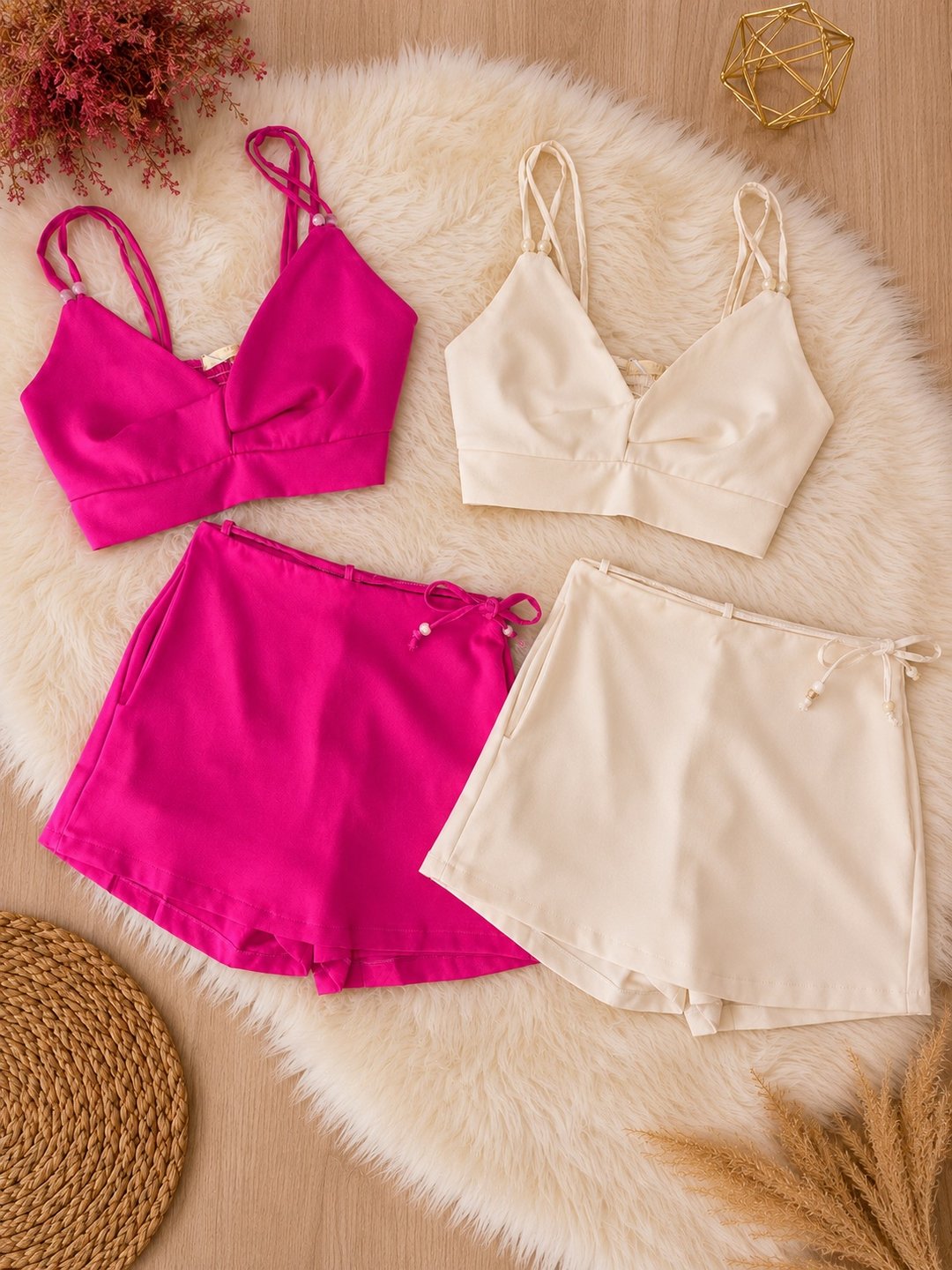 Conjunto short saia e cropped CJ05 | Dryffer Fashion