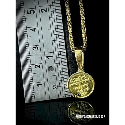 PINGENTE MEDALHA SALMO 23 P | Mafia do Ouro18k