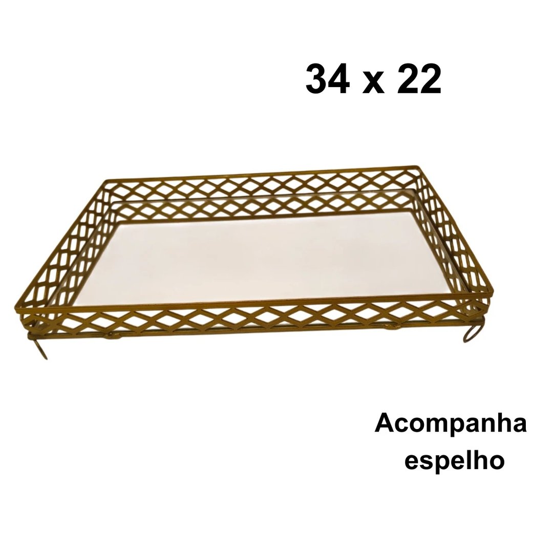 BANDEJA RETANGULAR LOSANGO MÉDIA SEM CHAPA | ART'S FERRO