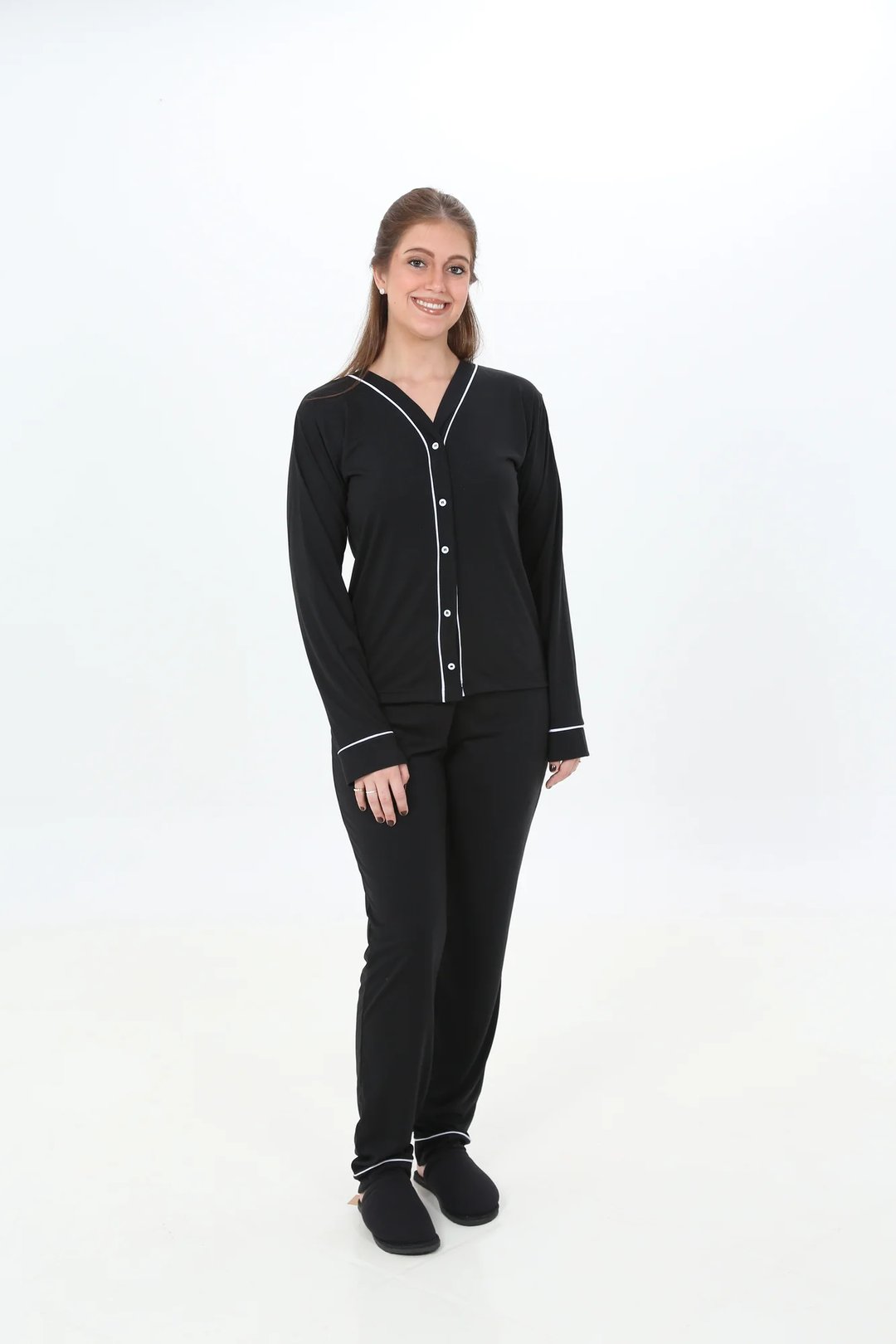 PIJAMA AMERICANO CORES VARIADAS MALHA FRIA | Gatto Style